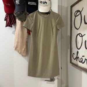 Theory Olive Green Short Sleeve Dress